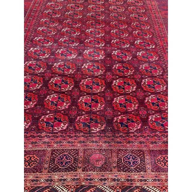 Wonderful early 20th century large Bokhara rug with beautiful geometrical Bokhara design and beautiful colors, entirely...