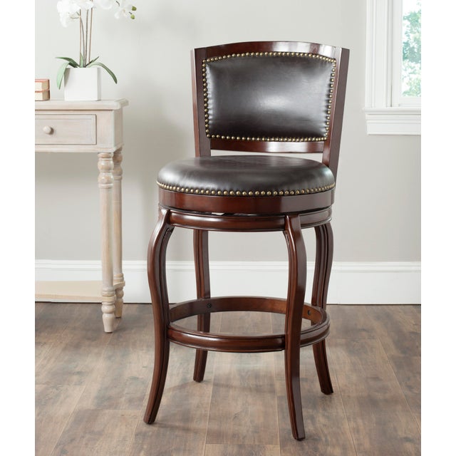 Nicholas Swivel Barstool in Sierra Brown & Brown For Sale - Image 4 of 5