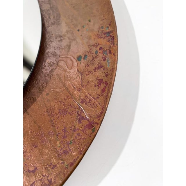 Mid-Century Modern Italian Sculptural Copper Mirror by Angelo Bragali, 1950s For Sale - Image 11 of 18