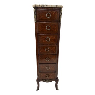 Transition Style Wooden Veneer Chest of Drawers from Befos For Sale