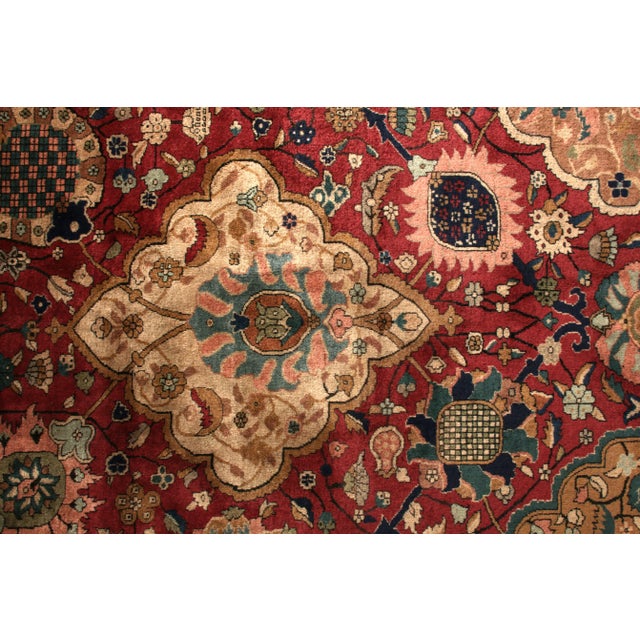Traditional Hand-Knotted Antique Shahrestan Rug in Red and Beige-Brown Floral Pattern For Sale - Image 3 of 5