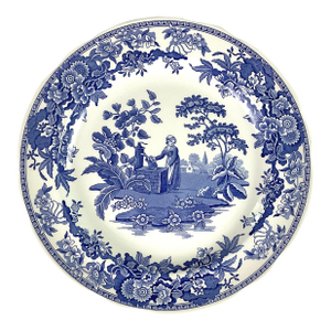 1990s Spode Blue Room Collection“ Girl at the Well” Dinner Plate