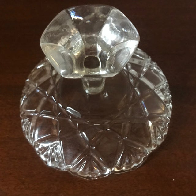 Vintage 1980s Brilliant Cut Crystal Pedestal Candy Dish For Sale - Image 4 of 5