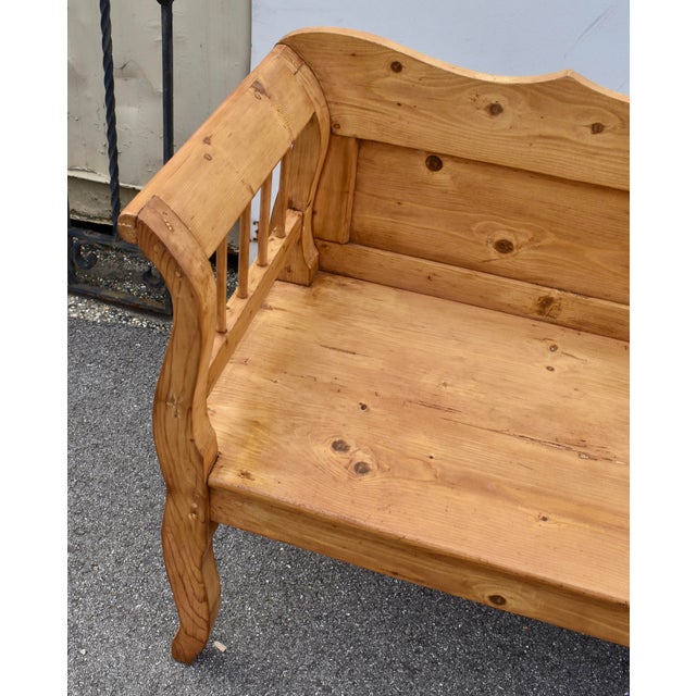 Pine Camel-Back Bench or Settle, Circa 1900 For Sale - Image 13 of 13