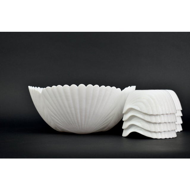 Mid Century Seashell Dessert or Punch Bowl Set For Sale - Image 4 of 9