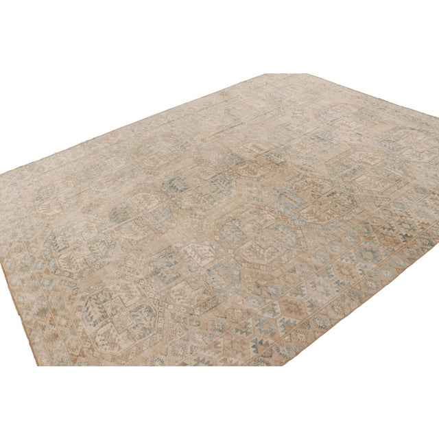 Rug & Kilim Vintage Ersari Rug With Beige-Brown Geometric Medallions, From Rug & Kilim For Sale - Image 4 of 8