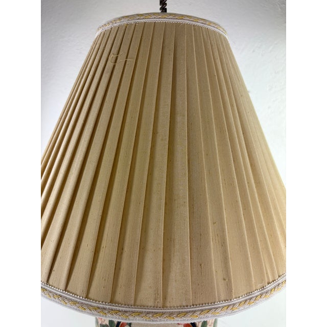 This is a hand painted Chinese pottery table lamp by Frederick Cooper of Chicago. This beautiful pottery jar with lid has...
