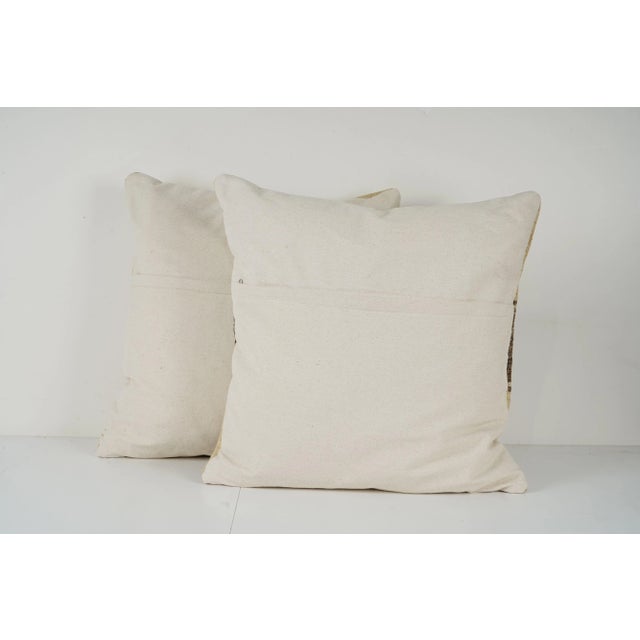 Striped Wool Kilim Pillow Cover - A Pair For Sale - Image 4 of 4