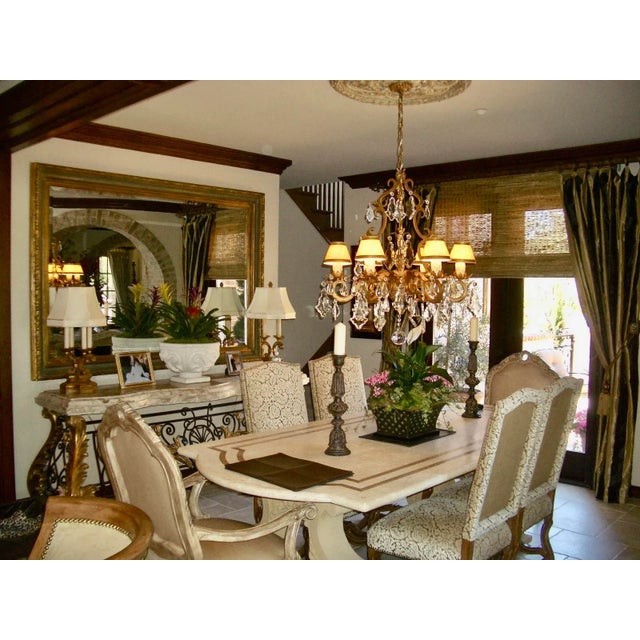 Traditional Chandelier, Arte De Mexico, Six Light Shaded, Classic / Traditional With Crystal Accents For Sale - Image 3 of 5