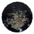 7.5" Oriental Black Glaze Porcelain Charger Plate Golden Flower Graphic For Sale