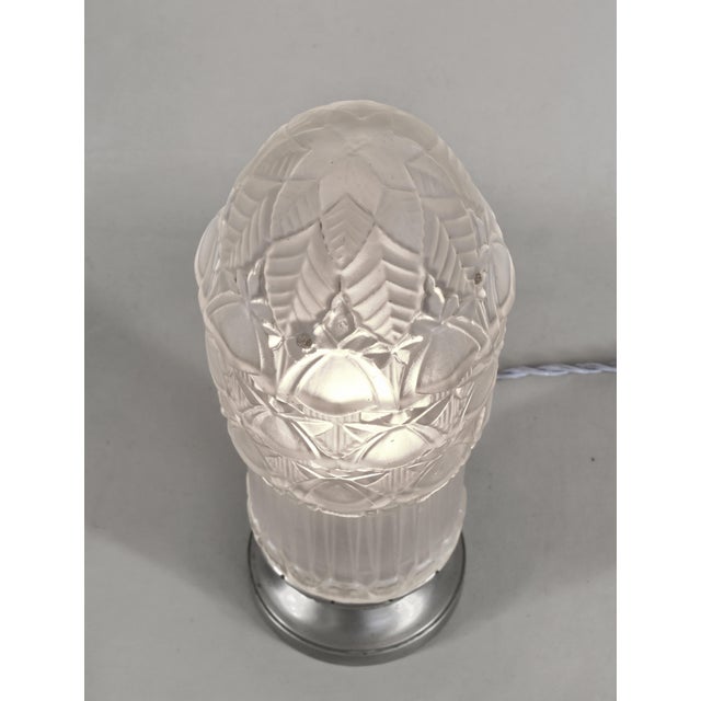 Silver 1930s French Art Deco Lamp by Henri Dieupart & Simonet Freres - France For Sale - Image 8 of 13