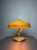 Mid-Century Pencil Reed Rattan Bamboo and Brass Flower Table Desk Lamp, Italy, 1980s, in Good conditions. Designed 1970 to...