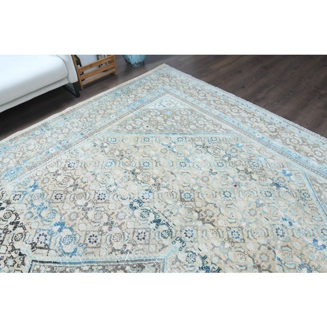 1970s 1970s Vintage Persian Handmade Wool Cotton Light Brown Area Rug For Sale - Image 5 of 11