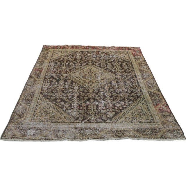 Antique-Worn Persian Mahal Rug - 3'10 X 8'06 For Sale - Image 4 of 11
