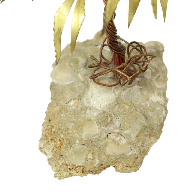 Copper Palm Tree on Rock Sculpture by Daniel Dhaeseleer, 1970s For Sale - Image 10 of 13