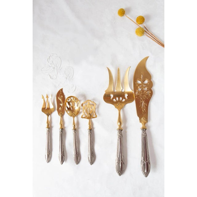 Gold French Belle Époque Fish and Appetizer Serving Set, 1910s, Set of 6 For Sale - Image 8 of 8