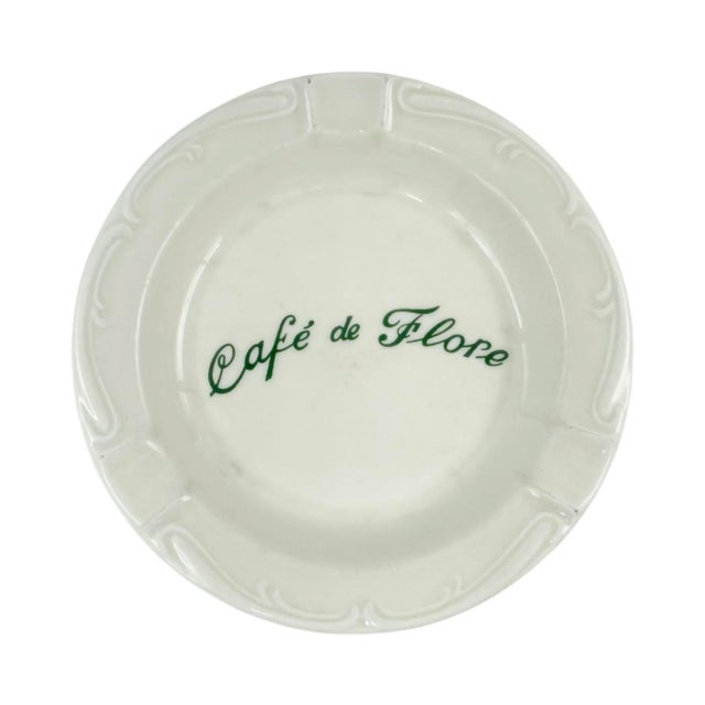 Ceramic Vintage Cafe De Flore Paris France Porcelain Ashtray Dish For Sale - Image 7 of 9
