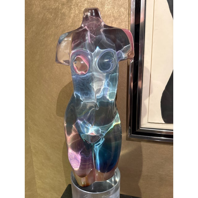 Mid-Century Modern Vintage Loredano Rosin Chalcedony Blown Glass Murano Sculpture For Sale - Image 3 of 6