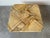 Exceptional Italian Postmodern Maurice Villency - style Travertine and Onyx coffee table with geometric inlay decoration,...