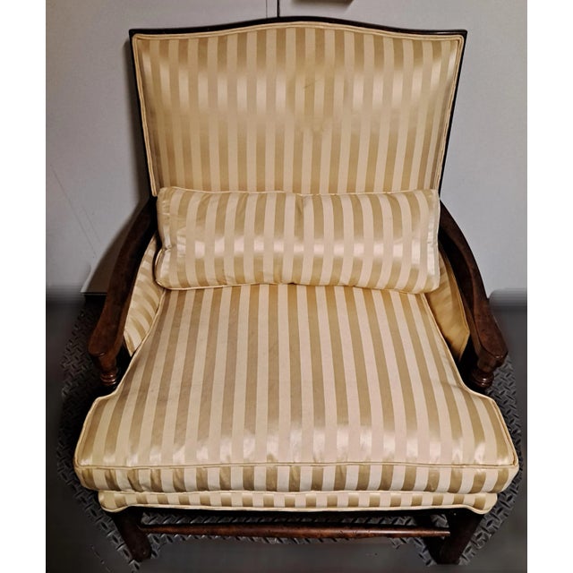 Minton-Spidell Silk Upholstered Armchair 30 Wx 29 D x 37 H