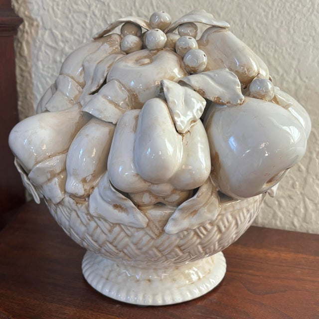 Large Antique Italian White Porcelain Fruit Bowl Centerpiece For Sale - Image 12 of 12