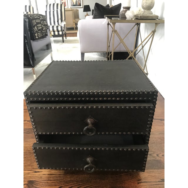 1980s 1980s Moroccan Leather Chest Vintage For Sale - Image 5 of 8