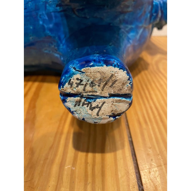 1960s Aldo Londi for Bitossi Large Rimini Blu Ceramic Horse Sculpture For Sale - Image 12 of 12