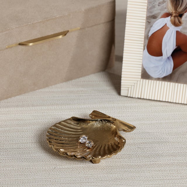 Sanibel Shell Tray- Raw Gold Aluminum