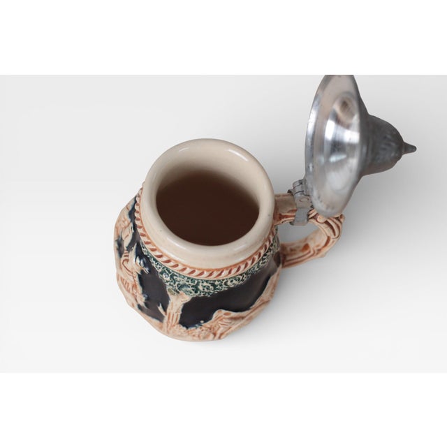 Mid-Century West German 1/8l Beer Stein With Pewter Lid For Sale - Image 9 of 14
