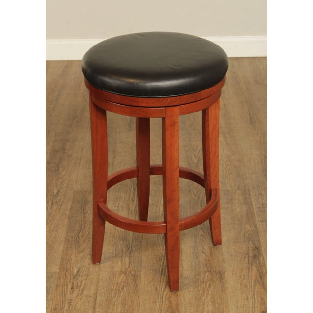 Zimmerman Chair Shop Leather Upholstered Cherry 'Milano' Swivel Bar