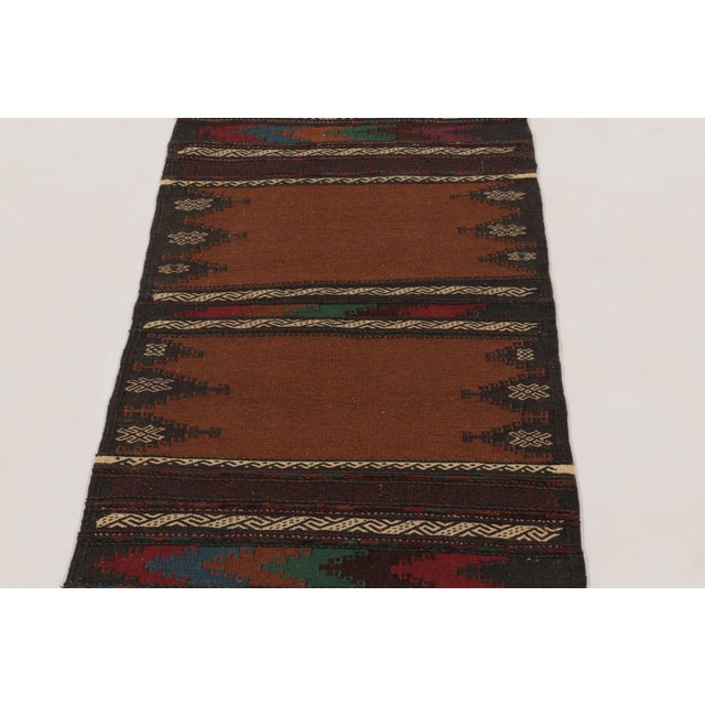 Rug & Kilim Vintage Afghan Runner in Brown With Geometric Tribal Patterns - Rug & Kilim For Sale - Image 4 of 9