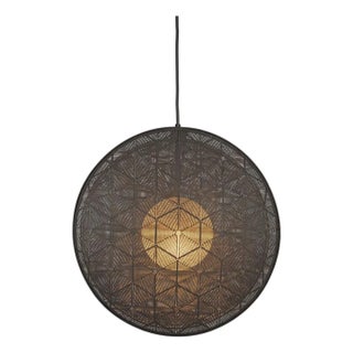 Hush by Oggetti Galvanized Iron Pendant Light, Grey, Small For Sale