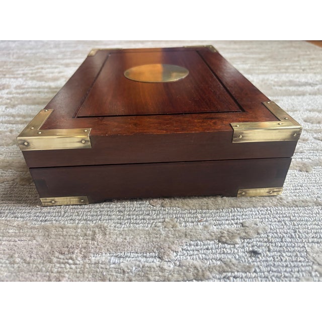 Asian Rosewood Brass Bound Jewelry Box For Sale - Image 4 of 11