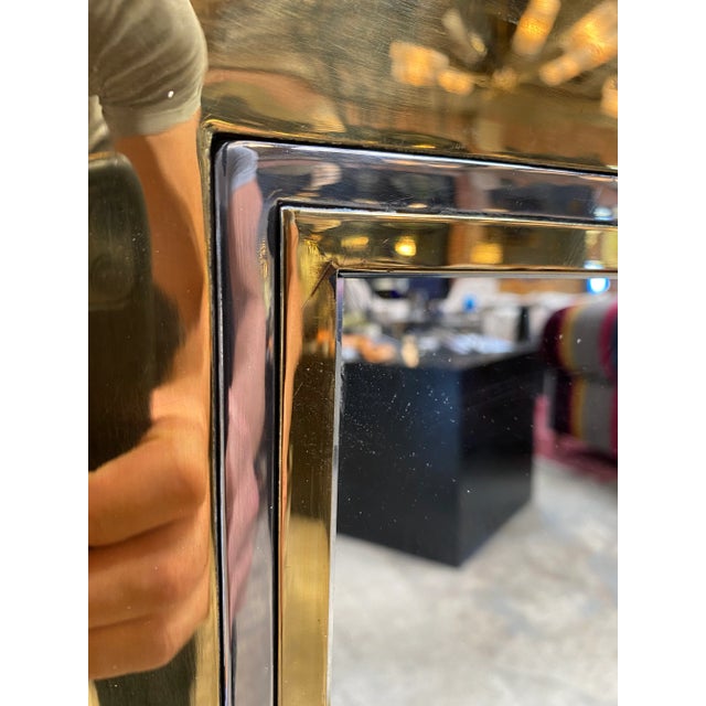 1970s 1970s Mid Century Italian Square Wall Mirror For Sale - Image 5 of 7