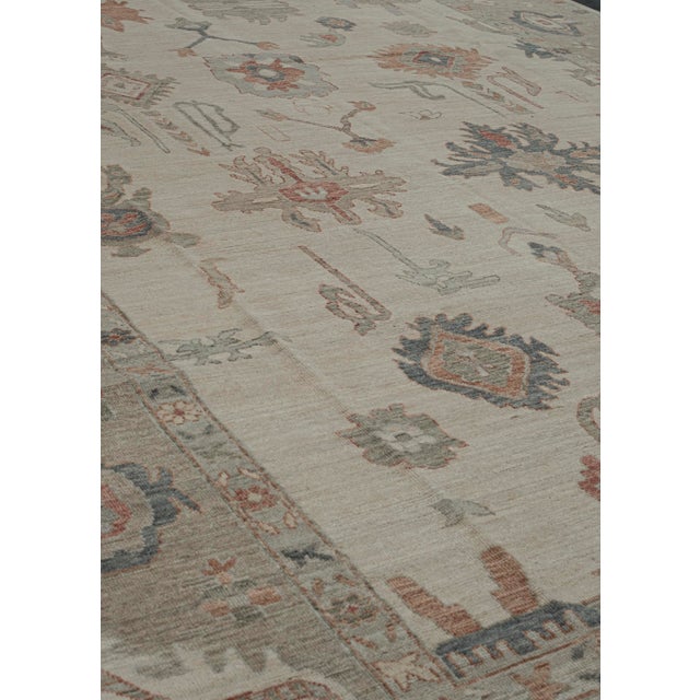 Early 21st Century Oushak Rug Sand & Brown Handwoven Wool Rug 10'2" X 13'11" For Sale - Image 5 of 8