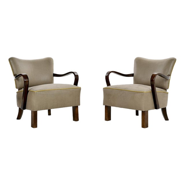 Set of Vintage Lounge Chairs by Jindrich Halabala For Sale