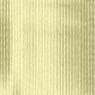 Schumacher Baker Cotton Stripe Fabric in Ivory /Pear /Sage For Sale