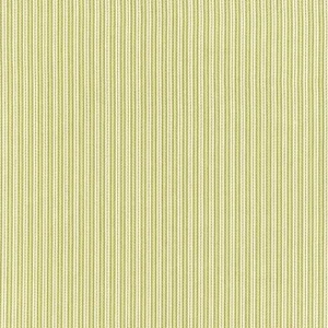 Schumacher Baker Cotton Stripe Fabric in Ivory /Pear /Sage