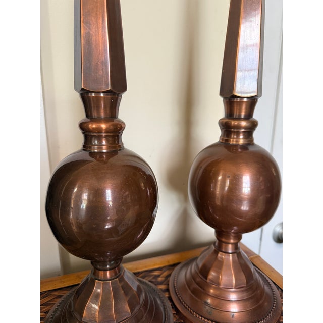 Large Mid 20th Century Copper Finals- a Pair For Sale - Image 4 of 7