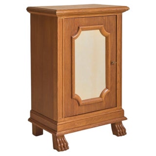 French Cerused Oak Parchment Cabinet in the Style of Jean-Charles Moreux, 1940s For Sale