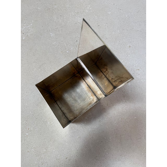 Vintage Ribbed Brass Storage Box With Hinged Lid For Sale - Image 9 of 9