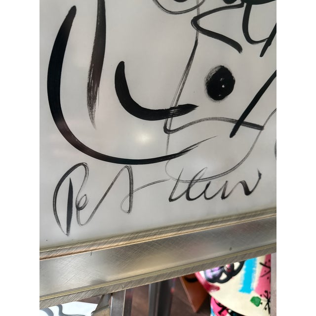 Peter Keil 1970s Peter Keil “Miro in the Window” Abstract Cubist Painting For Sale - Image 4 of 6