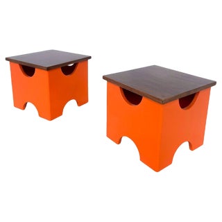 Set of Mid-Century Modern Dado Stools attributed to Ettore Sottsass, 1970s For Sale