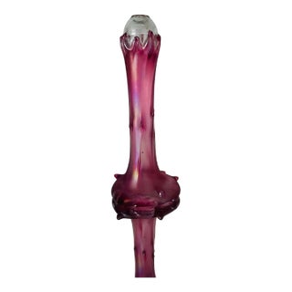 Vintage Art Nouveau Style Cranberry Glass Bud Vase For Sale