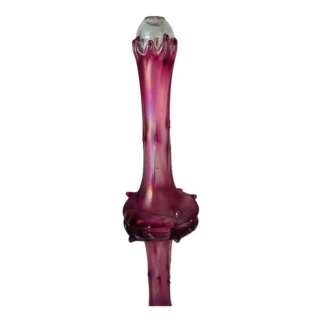 Vintage Art Nouveau Style Cranberry Glass Bud Vase For Sale