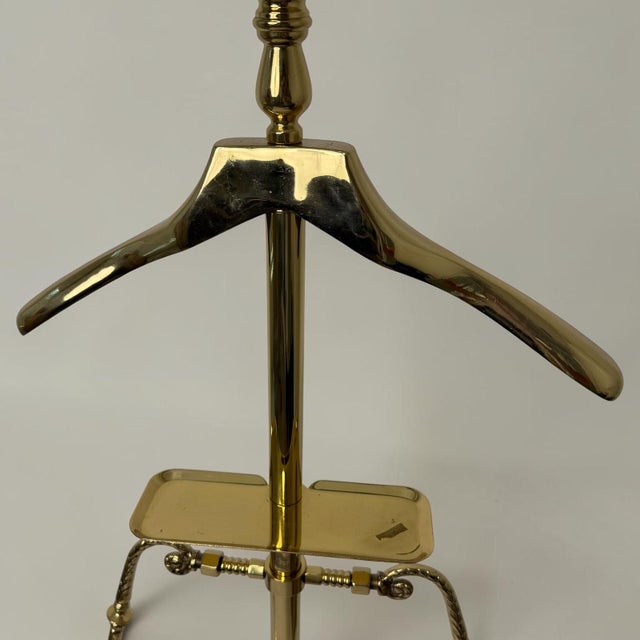 Vintage Mid Century Gentlemens Valet Brass Gentlemens Butler Coat Floor Stand For Sale - Image 11 of 12