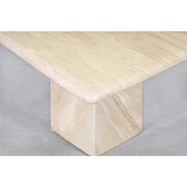 Stone Vintage Italian Modern Travertine Side Tables, 1980s For Sale - Image 7 of 11