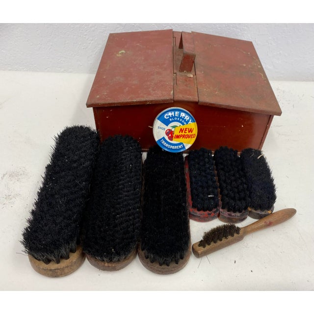 Antique Metal Shoeshine Kit From London 1910 For Sale - Image 12 of 12