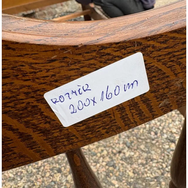 Vintage 20th Century Carved Wooden Bed Frame with Ornamental Headboard & Footboard For Sale - Image 13 of 14