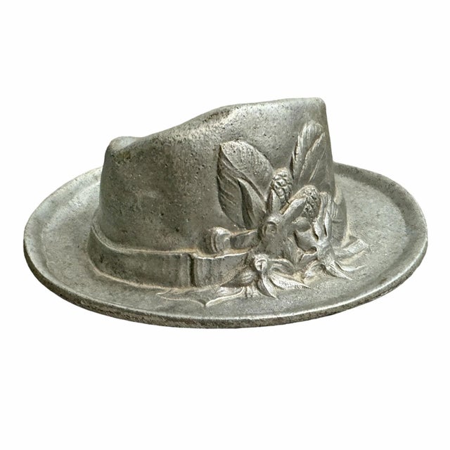 Modern Pewter Tyrolean Hat Catchall For Sale - Image 3 of 11